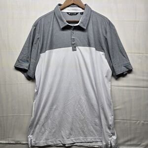 Mens 3XL XXXL Travis Mathew Gray Golf Polo Short Sleeve Shirt Athletic Stretch